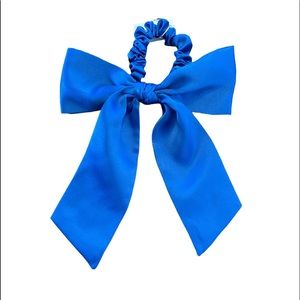 NWT J.CREW Womens Hair Accessory | Satin Scrunchie with Bow | Royal Blue